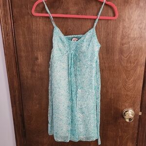 Juicy Couture Teal and White Silk Dress